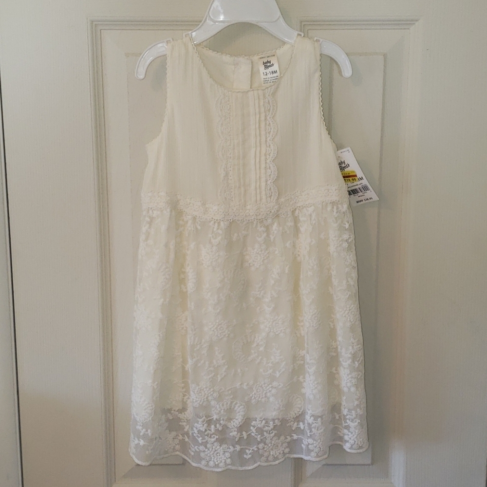 Baby b'gosh white lacy summer dress